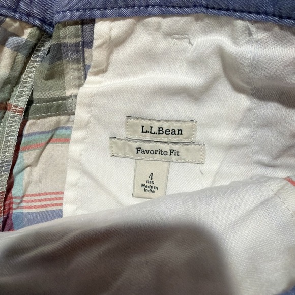 NWT LL Bean Womens Size 4 Multicolor Madras Patchwork Bermuda Shorts NEW Pink - Picture 5 of 6